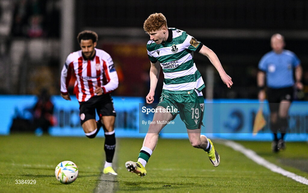 6 March 2026; Adam Brennan of Shamrock Rovers during the SSE Airtricity Men's Premier Division match between Shamrock Rovers and Derry City at Tallaght Stadium in Dublin. Photo by Ben McShane/Sportsfile