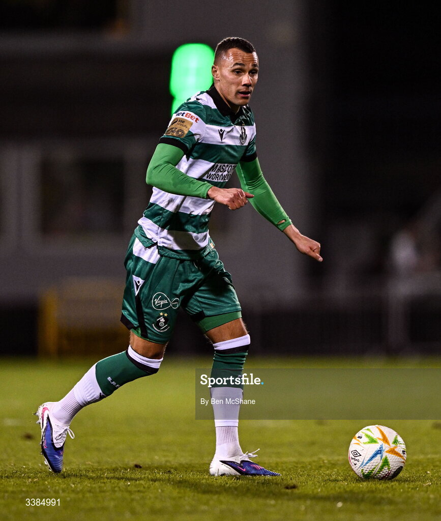 6 March 2026; Graham Burke of Shamrock Rovers during the SSE Airtricity Men's Premier Division match between Shamrock Rovers and Derry City at Tallaght Stadium in Dublin. Photo by Ben McShane/Sportsfile