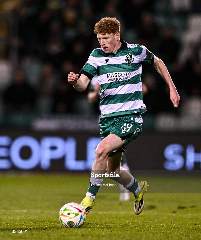 6 March 2026; Adam Brennan of Shamrock Rovers during the SSE Airtricity Men's Premier Division match between Shamrock Rovers and Derry City at Tallaght Stadium in Dublin. Photo by Ben McShane/Sportsfile