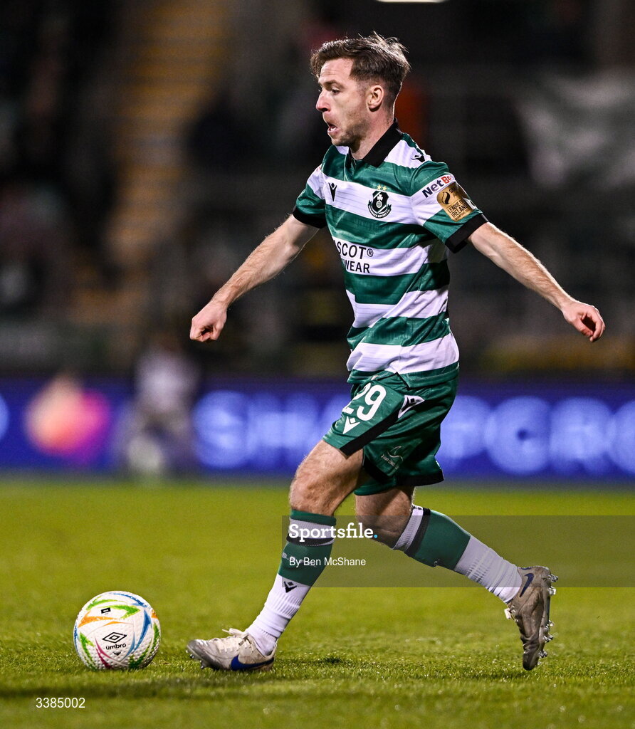 6 March 2026; Jack Byrne of Shamrock Rovers during the SSE Airtricity Men's Premier Division match between Shamrock Rovers and Derry City at Tallaght Stadium in Dublin. Photo by Ben McShane/Sportsfile
