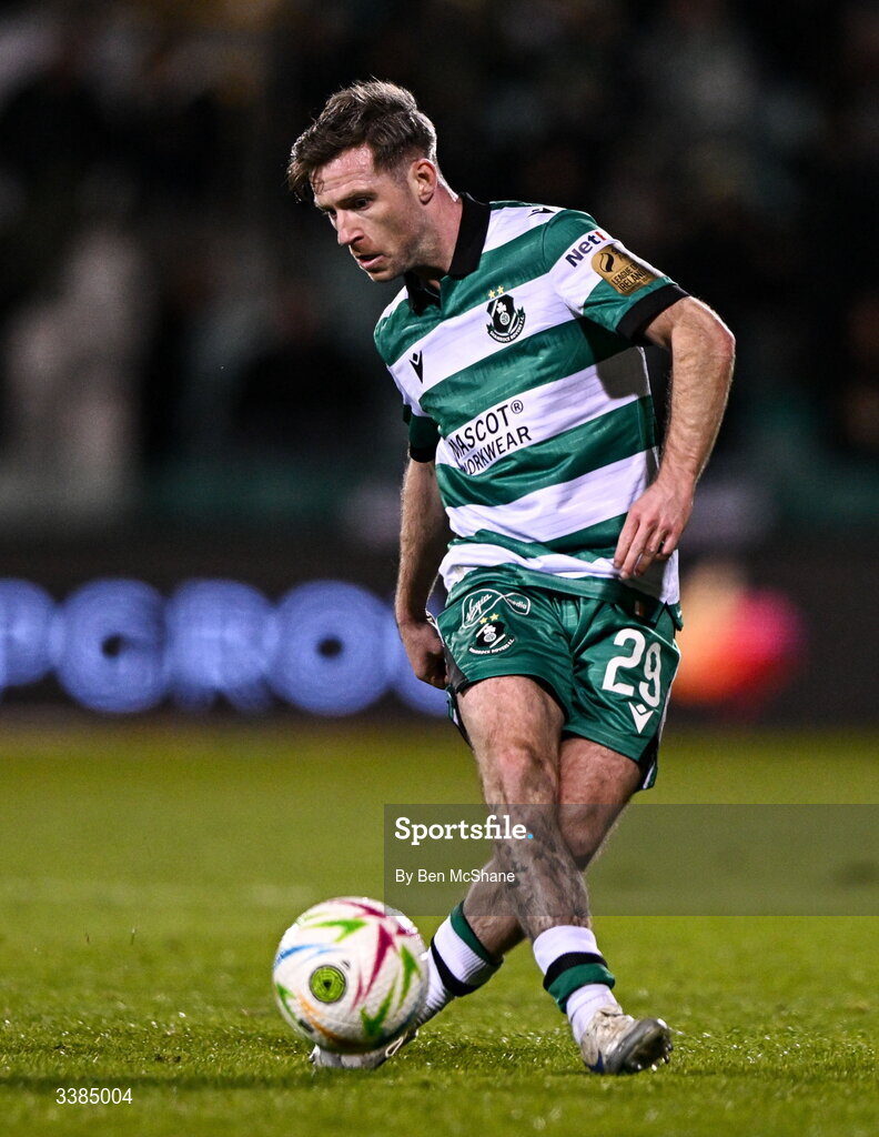 6 March 2026; Jack Byrne of Shamrock Rovers during the SSE Airtricity Men's Premier Division match between Shamrock Rovers and Derry City at Tallaght Stadium in Dublin. Photo by Ben McShane/Sportsfile