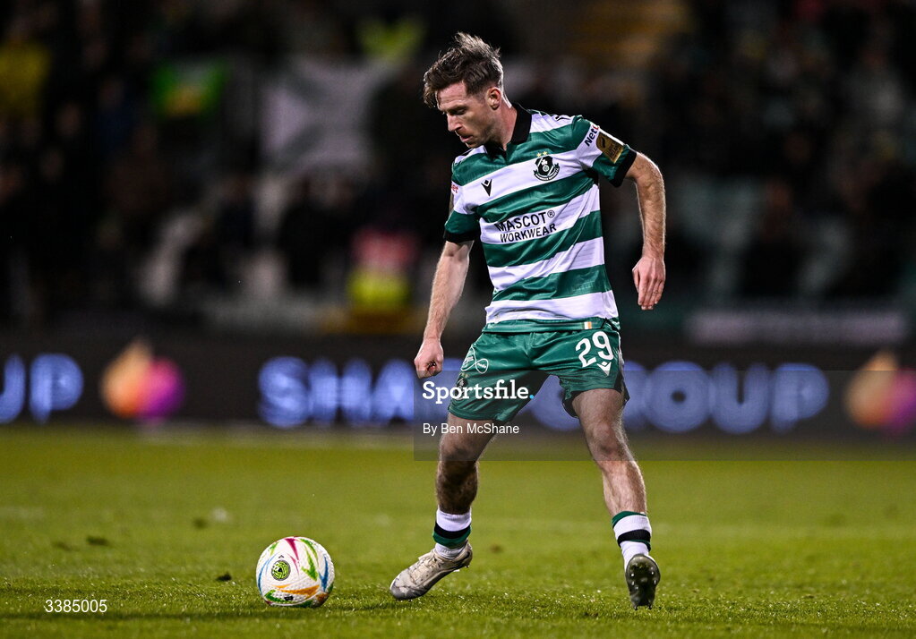 6 March 2026; Jack Byrne of Shamrock Rovers during the SSE Airtricity Men's Premier Division match between Shamrock Rovers and Derry City at Tallaght Stadium in Dublin. Photo by Ben McShane/Sportsfile