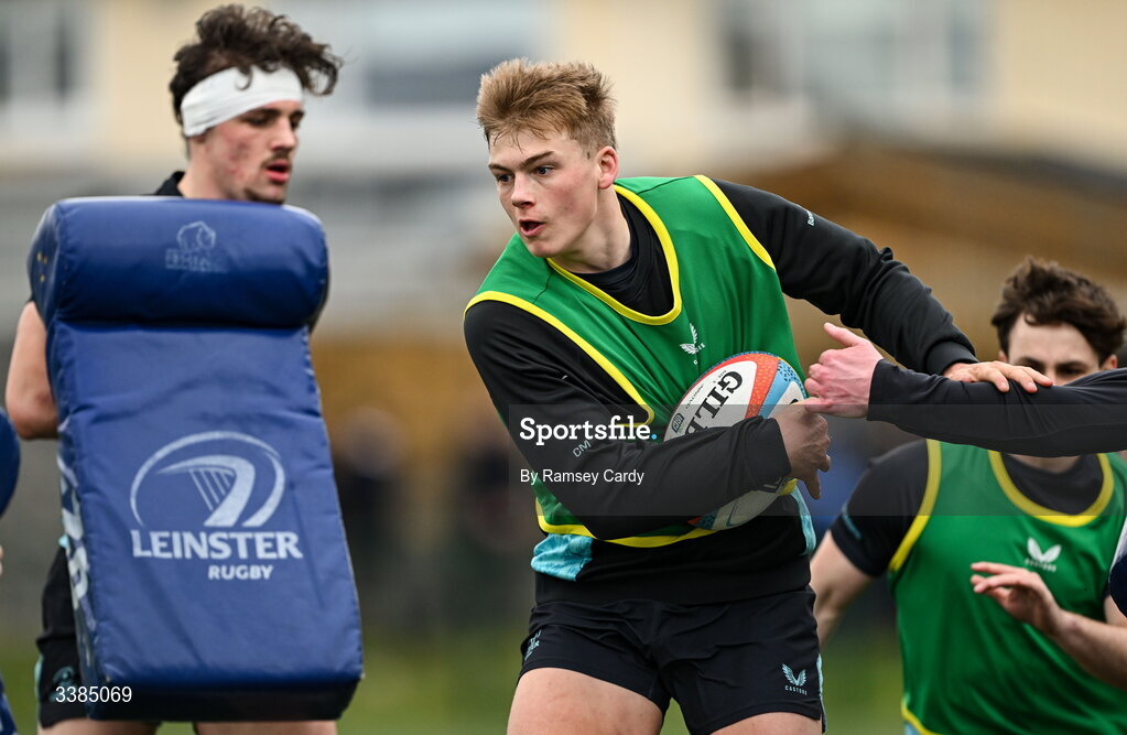 10 March 2026; Ciarán Mangan during a Leinster Rugby open training session at Skerries RFC in Skerries, Dublin. Photo by Ramsey Cardy/Sportsfile