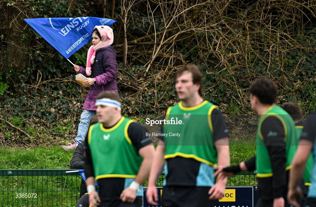 10 March 2026; A supporter during a Leinster Rugby open training session at Skerries RFC in Skerries, Dublin. Photo by Ramsey Cardy/Sportsfile