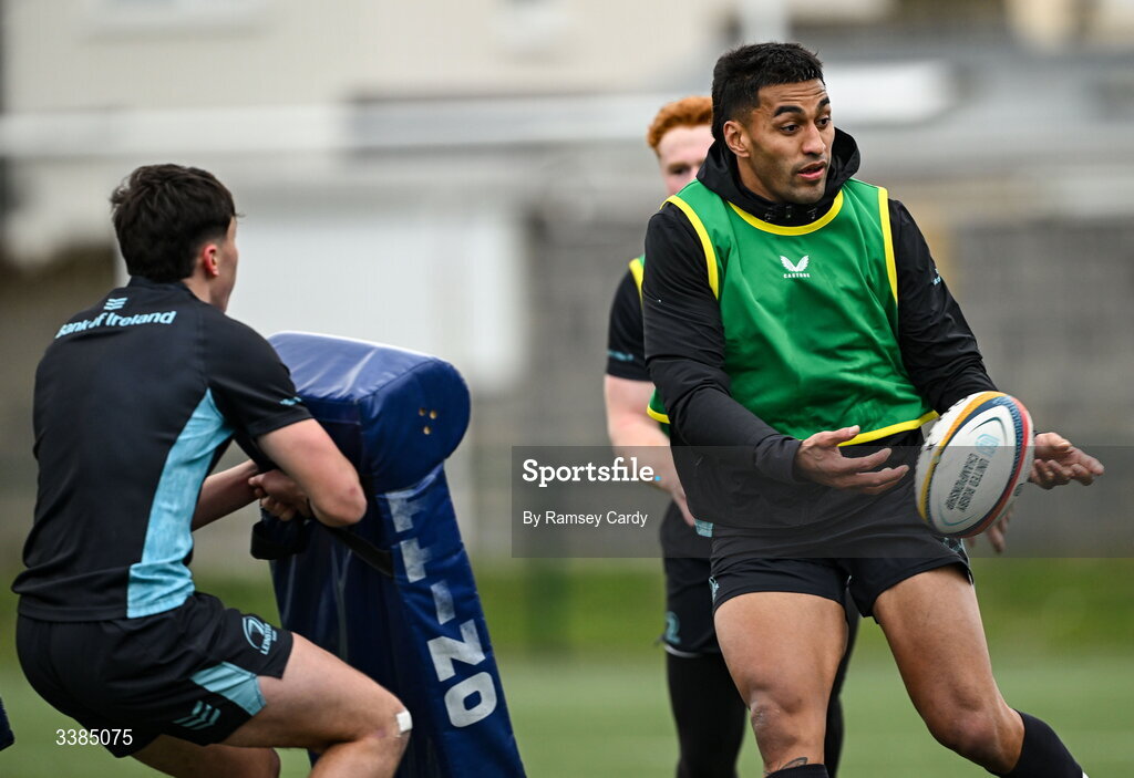 10 March 2026; Rieko Ioane during a Leinster Rugby open training session at Skerries RFC in Skerries, Dublin. Photo by Ramsey Cardy/Sportsfile