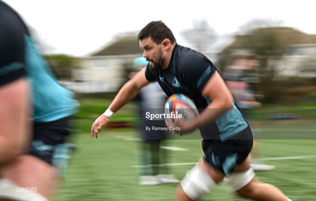 10 March 2026; Max Deegan during a Leinster Rugby open training session at Skerries RFC in Skerries, Dublin. Photo by Ramsey Cardy/Sportsfile
