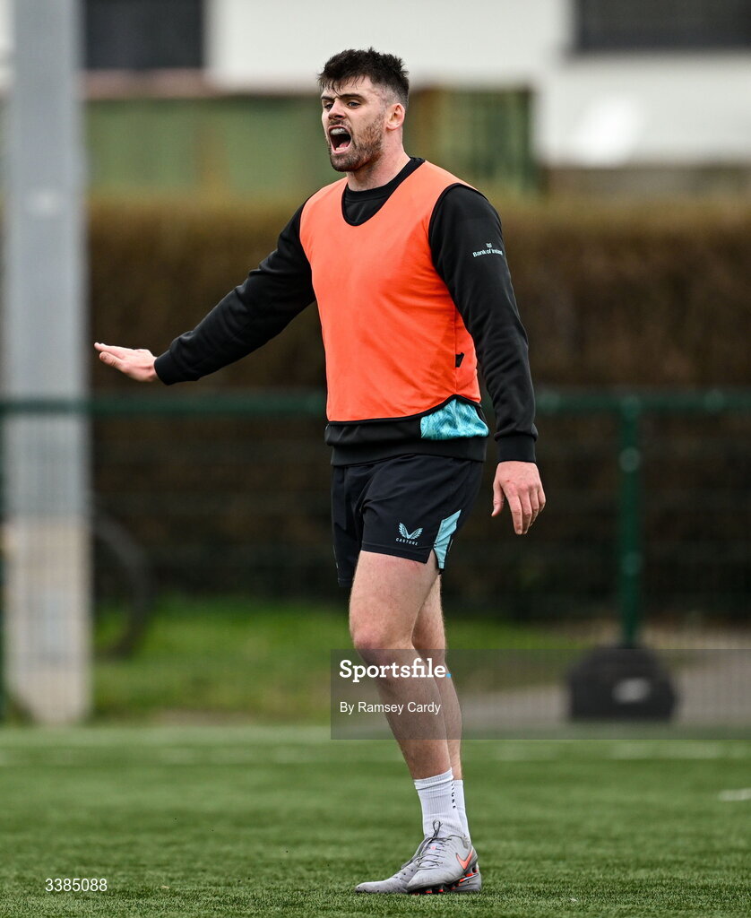 10 March 2026; Harry Byrne during a Leinster Rugby open training session at Skerries RFC in Skerries, Dublin. Photo by Ramsey Cardy/Sportsfile