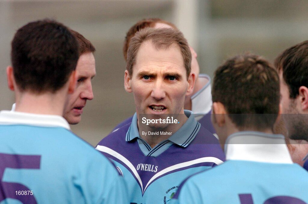 14 November 2004; Mickey Linden, Mayobridge player manager, speaks to his players before the game. AIB Ulster Senior Club Football Championship Quarter Final Replay, Mayobridge v Ardara, Newry, Co. Down. Picture credit; David Maher / SPORTSFILE