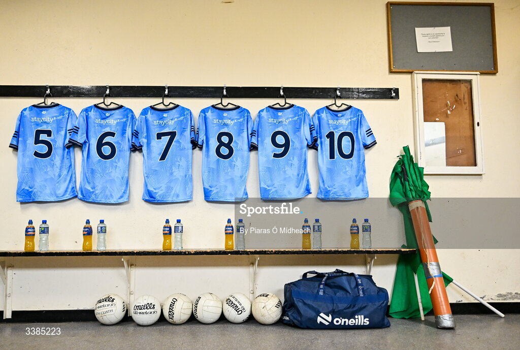 11 March 2026; A general view in a dressing room before a Dublin Football training session at Innisfails GAA Club in Dublin. Photo by Piaras Ó Mídheach/Sportsfile