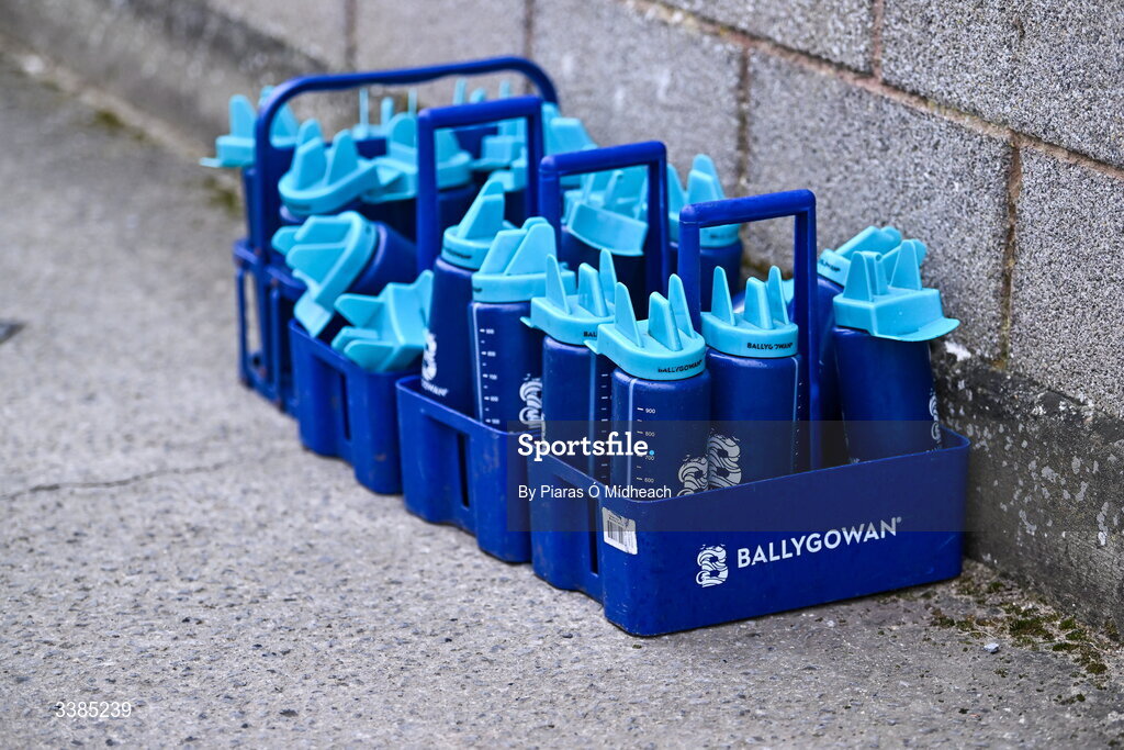 11 March 2026; Ballygowan bottles before a Dublin Football training session at Innisfails GAA Club in Dublin. Photo by Piaras Ó Mídheach/Sportsfile