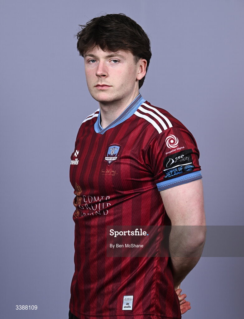11 March 2026; Dara McGuinness during a Galway United squad portraits session at Diligent Headquarters in Galway. Photo by Ben McShane/Sportsfile