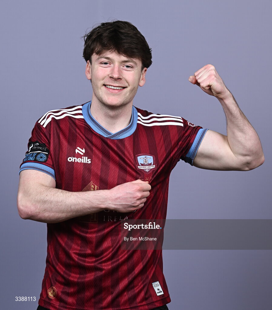 11 March 2026; Dara McGuinness during a Galway United squad portraits session at Diligent Headquarters in Galway. Photo by Ben McShane/Sportsfile