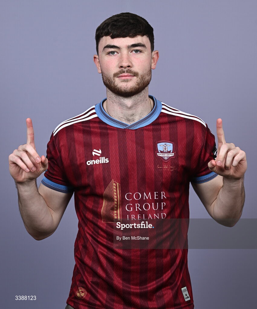11 March 2026; Connor Barratt during a Galway United squad portraits session at Diligent Headquarters in Galway. Photo by Ben McShane/Sportsfile