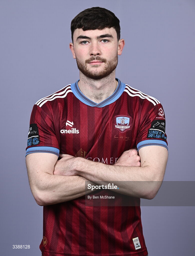 11 March 2026; Connor Barratt during a Galway United squad portraits session at Diligent Headquarters in Galway. Photo by Ben McShane/Sportsfile