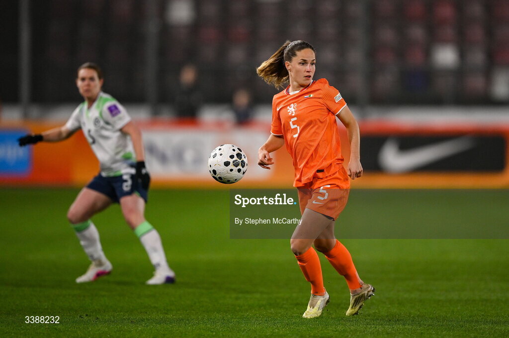 7 March 2026; Marisa Olislagers of Netherlands during the 2027 FIFA Women’s World Cup Qualifier match between the Netherlands and Republic of Ireland at Stadion Galgenwaard in Utrecht, Netherlands. Photo by Stephen McCarthy/Sportsfile