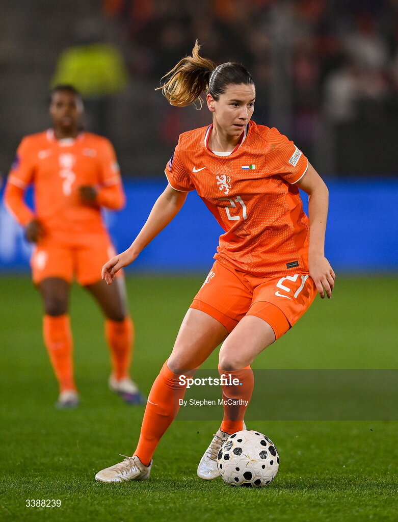 7 March 2026; Damaris Egurrola of Netherlands during the 2027 FIFA Women’s World Cup Qualifier match between the Netherlands and Republic of Ireland at Stadion Galgenwaard in Utrecht, Netherlands. Photo by Stephen McCarthy/Sportsfile