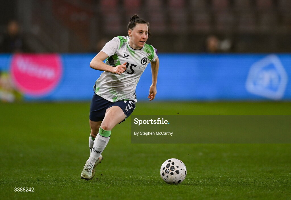 7 March 2026; Lucy Quinn of Republic of Ireland during the 2027 FIFA Women’s World Cup Qualifier match between the Netherlands and Republic of Ireland at Stadion Galgenwaard in Utrecht, Netherlands. Photo by Stephen McCarthy/Sportsfile