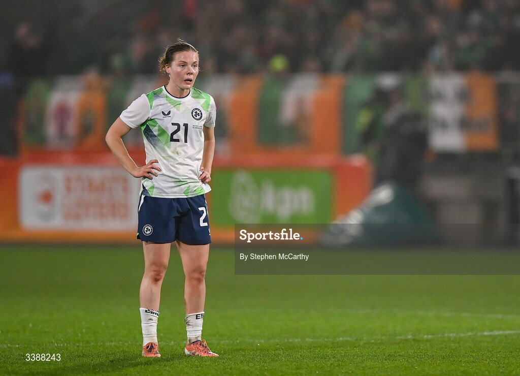7 March 2026; Emily Murphy of Republic of Ireland during the 2027 FIFA Women’s World Cup Qualifier match between the Netherlands and Republic of Ireland at Stadion Galgenwaard in Utrecht, Netherlands. Photo by Stephen McCarthy/Sportsfile
