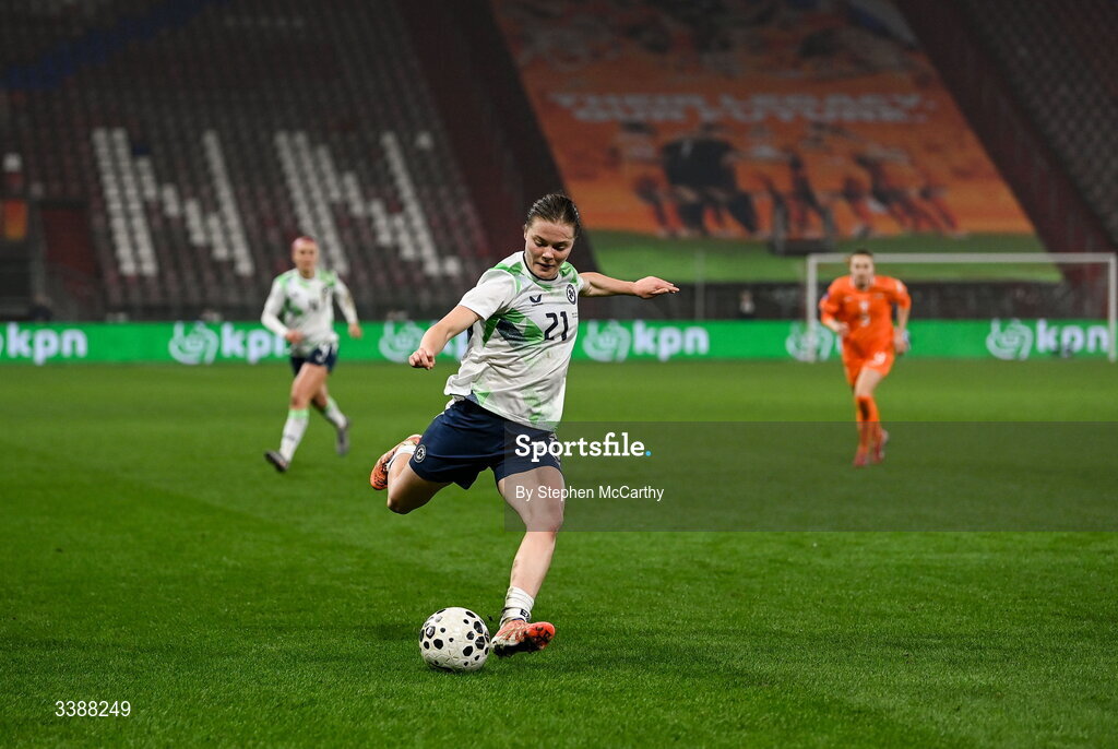 7 March 2026; Emily Murphy of Republic of Ireland during the 2027 FIFA Women’s World Cup Qualifier match between the Netherlands and Republic of Ireland at Stadion Galgenwaard in Utrecht, Netherlands. Photo by Stephen McCarthy/Sportsfile