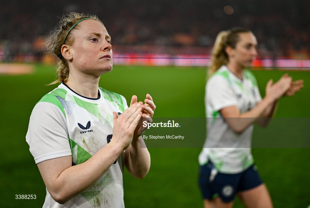 7 March 2026; Amber Barrett of Republic of Ireland after the 2027 FIFA Women’s World Cup Qualifier match between the Netherlands and Republic of Ireland at Stadion Galgenwaard in Utrecht, Netherlands. Photo by Stephen McCarthy/Sportsfile