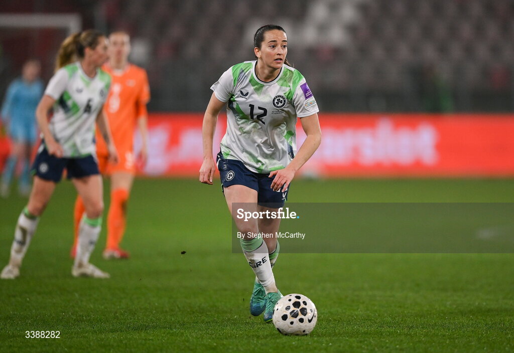 7 March 2026; Anna Patten of Republic of Ireland during the 2027 FIFA Women’s World Cup Qualifier match between the Netherlands and Republic of Ireland at Stadion Galgenwaard in Utrecht, Netherlands. Photo by Stephen McCarthy/Sportsfile