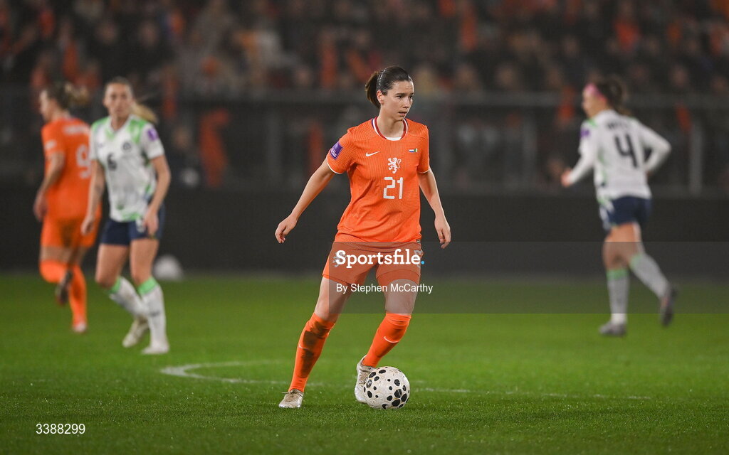 7 March 2026; Damaris Egurrola of Netherlands during the 2027 FIFA Women’s World Cup Qualifier match between the Netherlands and Republic of Ireland at Stadion Galgenwaard in Utrecht, Netherlands. Photo by Stephen McCarthy/Sportsfile