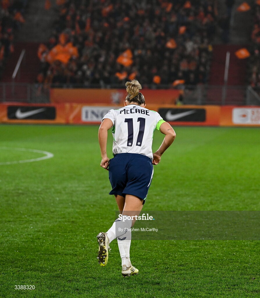 7 March 2026; Katie McCabe of Republic of Ireland during the 2027 FIFA Women’s World Cup Qualifier match between the Netherlands and Republic of Ireland at Stadion Galgenwaard in Utrecht, Netherlands. Photo by Stephen McCarthy/Sportsfile