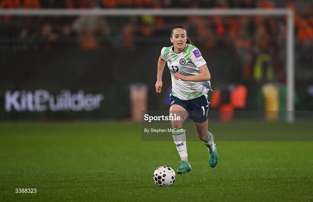 7 March 2026; Anna Patten of Republic of Ireland during the 2027 FIFA Women’s World Cup Qualifier match between the Netherlands and Republic of Ireland at Stadion Galgenwaard in Utrecht, Netherlands. Photo by Stephen McCarthy/Sportsfile