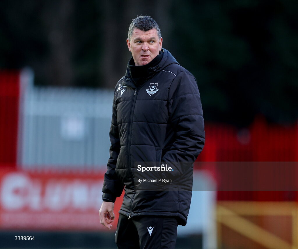 13 March 2026; Drogheda United manager Kevin Doherty before the SSE Airtricity Men's Premier Division match between St Patrick's Athletic and Drogheda United at Richmond Park in Dublin. Photo by Michael P Ryan/Sportsfile