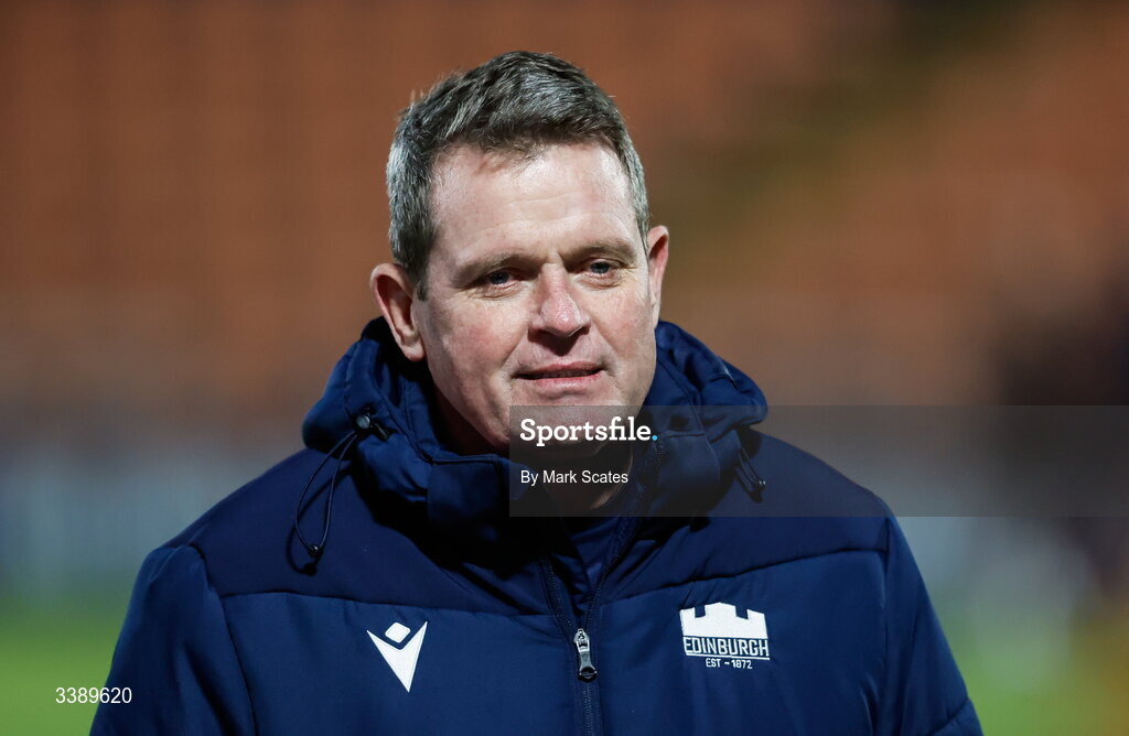 13 March 2026; Edinburgh head coach Sean Everitt before the United Rugby Championship match between Edinburgh and Ulster at Hive Stadium in Edinburgh, Scotland. Photo by Mark Scates/Sportsfile