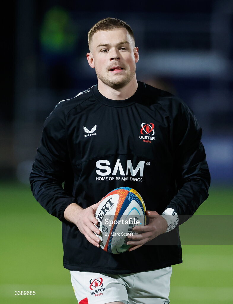 13 March 2026; Zac Ward of Ulster before the United Rugby Championship match between Edinburgh and Ulster at Hive Stadium in Edinburgh, Scotland. Photo by Mark Scates/Sportsfile