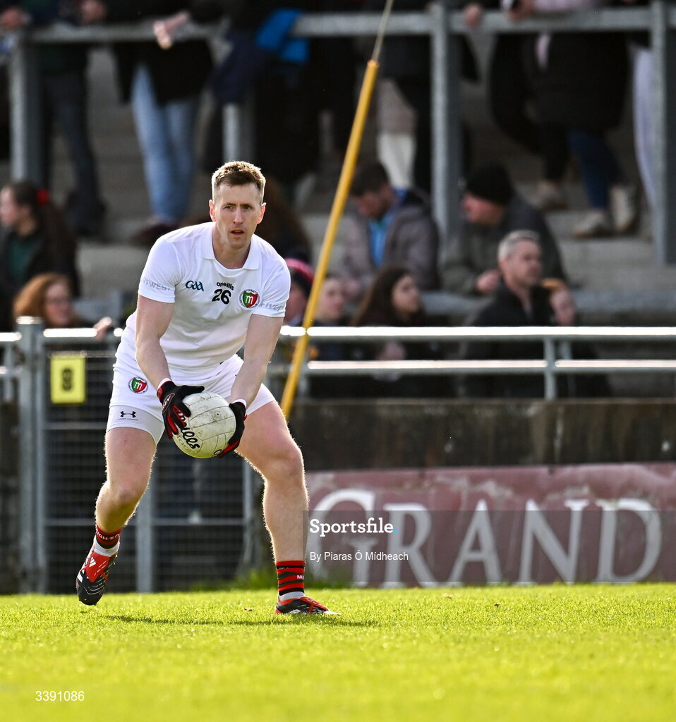 14 March 2026; Cillian O'Connor of Mayo in the warm-up before dthe Allianz Football League Division 1 match between Kerry and Mayo at Austin Stack Park in Tralee, Kerry. Photo by Piaras Ó Mídheach/Sportsfile