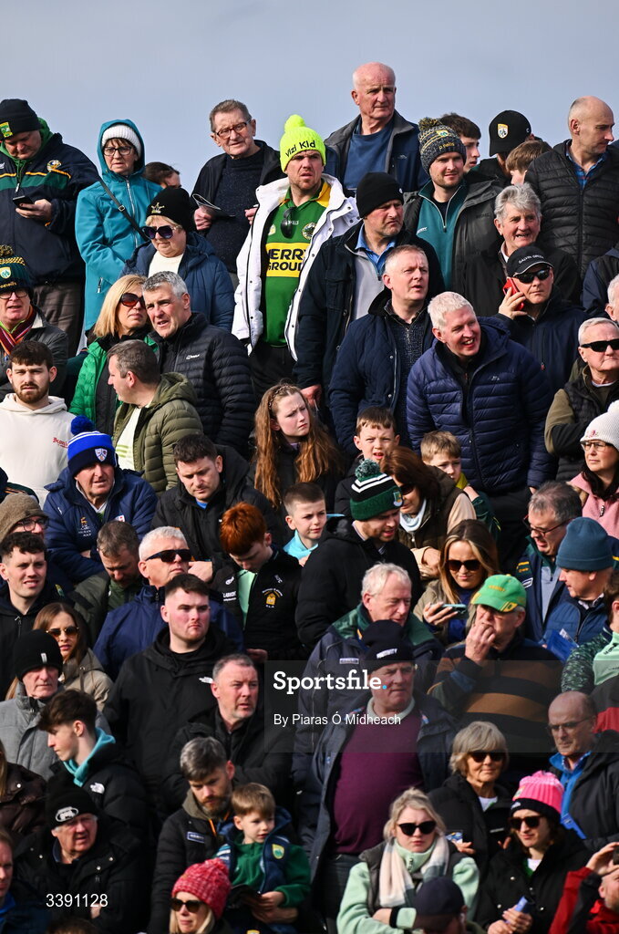 14 March 2026; A Kerry supporter wearing an old Kerry jersey at the Allianz Football League Division 1 match between Kerry and Mayo at Austin Stack Park in Tralee, Kerry. Photo by Piaras Ó Mídheach/Sportsfile
