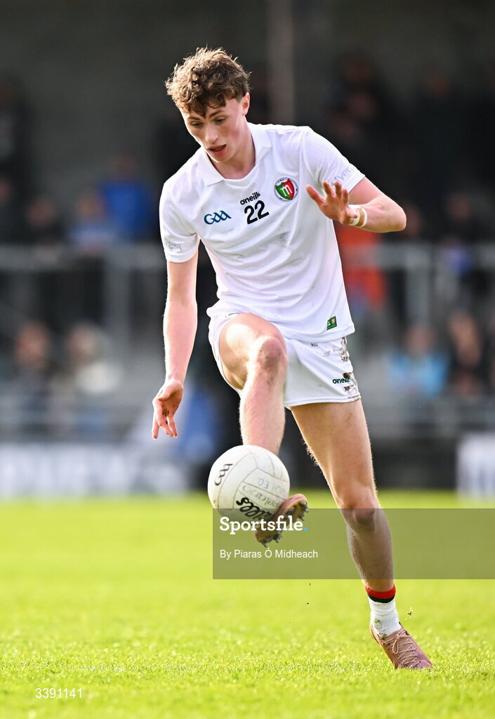 14 March 2026; Kobe McDonald of Mayo during the Allianz Football League Division 1 match between Kerry and Mayo at Austin Stack Park in Tralee, Kerry. Photo by Piaras Ó Mídheach/Sportsfile