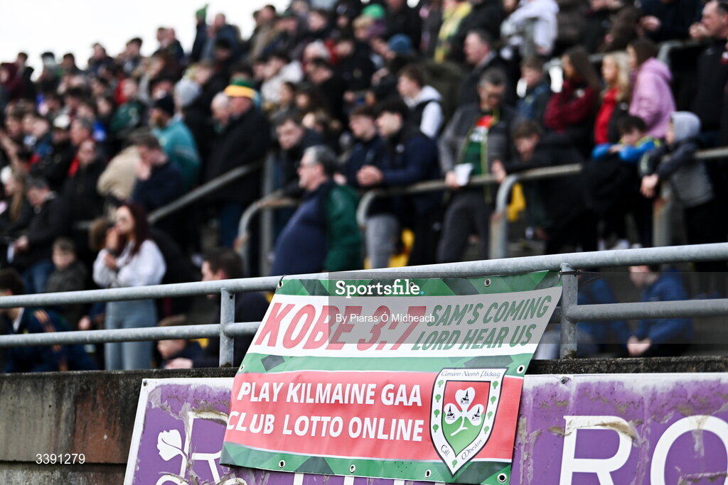 14 March 2026; A Kobe McDonald sign at the Allianz Football League Division 1 match between Kerry and Mayo at Austin Stack Park in Tralee, Kerry. Photo by Piaras Ó Mídheach/Sportsfile