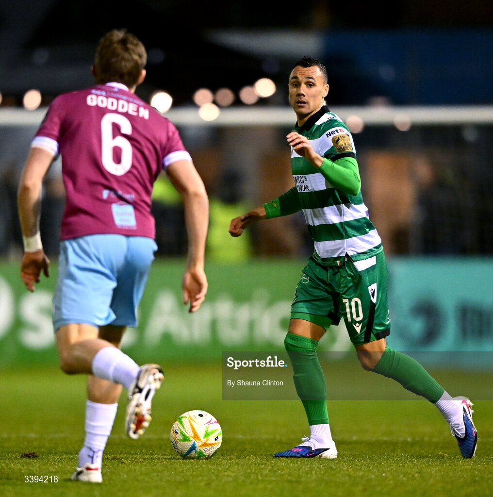 16 March 2026; Graham Burke of Shamrock Rovers during the SSE Airtricity Men's Premier Division match between Drogheda United and Shamrock Rovers at Sullivan & Lambe Park in Drogheda, Louth. Photo by Shauna Clinton/Sportsfile