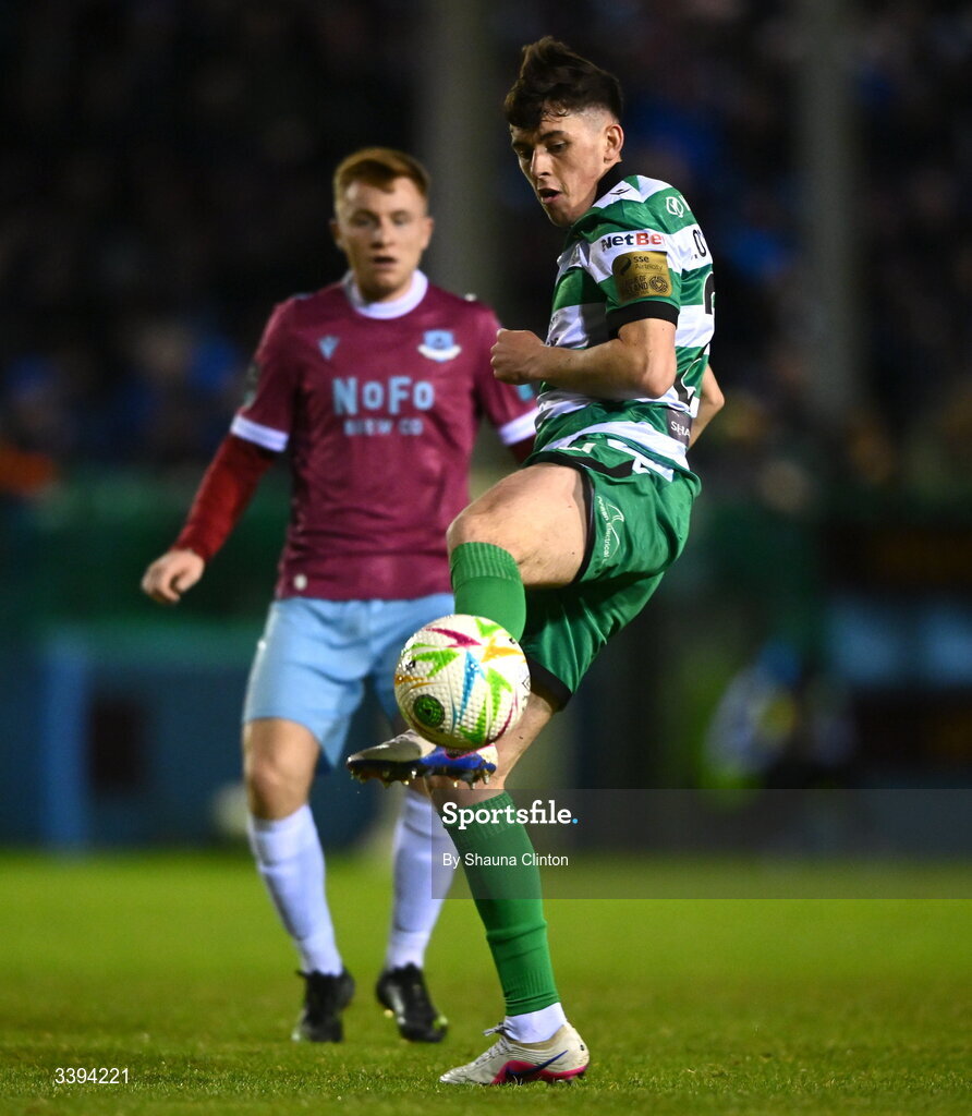 16 March 2026; Cory O'Sullivan of Shamrock Rovers during the SSE Airtricity Men's Premier Division match between Drogheda United and Shamrock Rovers at Sullivan & Lambe Park in Drogheda, Louth. Photo by Shauna Clinton/Sportsfile