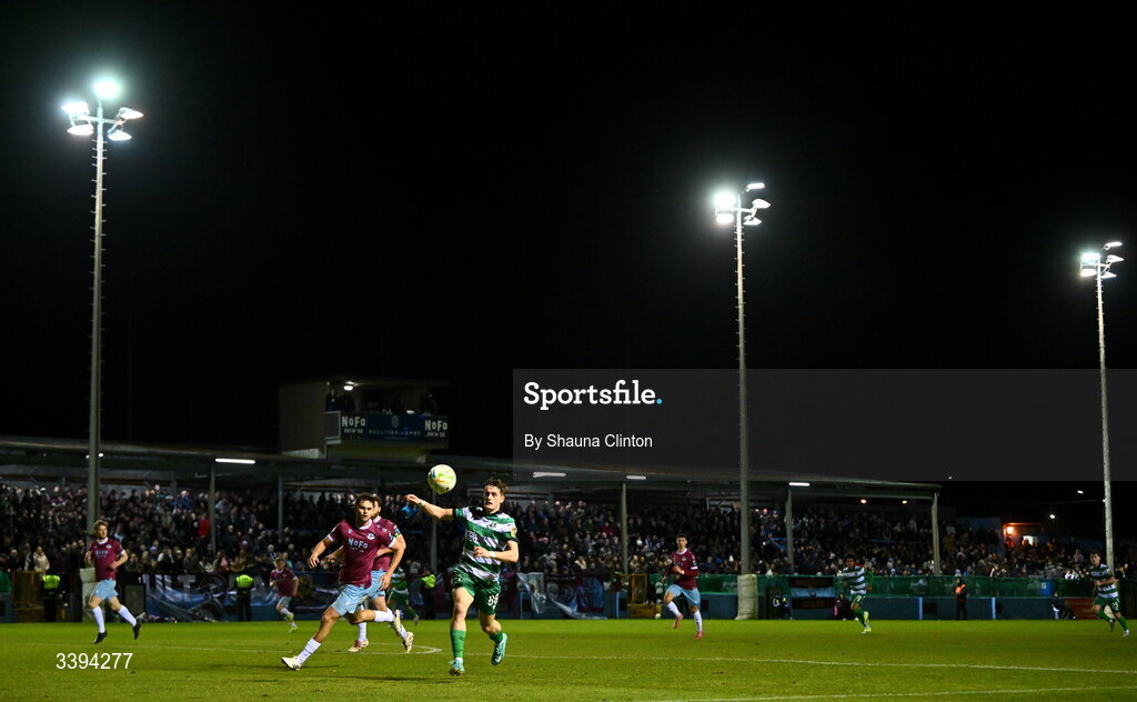 16 March 2026; A general view of action during the SSE Airtricity Men's Premier Division match between Drogheda United and Shamrock Rovers at Sullivan & Lambe Park in Drogheda, Louth. Photo by Shauna Clinton/Sportsfile