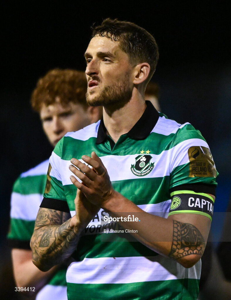 16 March 2026; Lee Grace of Shamrock Rovers after the SSE Airtricity Men's Premier Division match between Drogheda United and Shamrock Rovers at Sullivan & Lambe Park in Drogheda, Louth. Photo by Shauna Clinton/Sportsfile