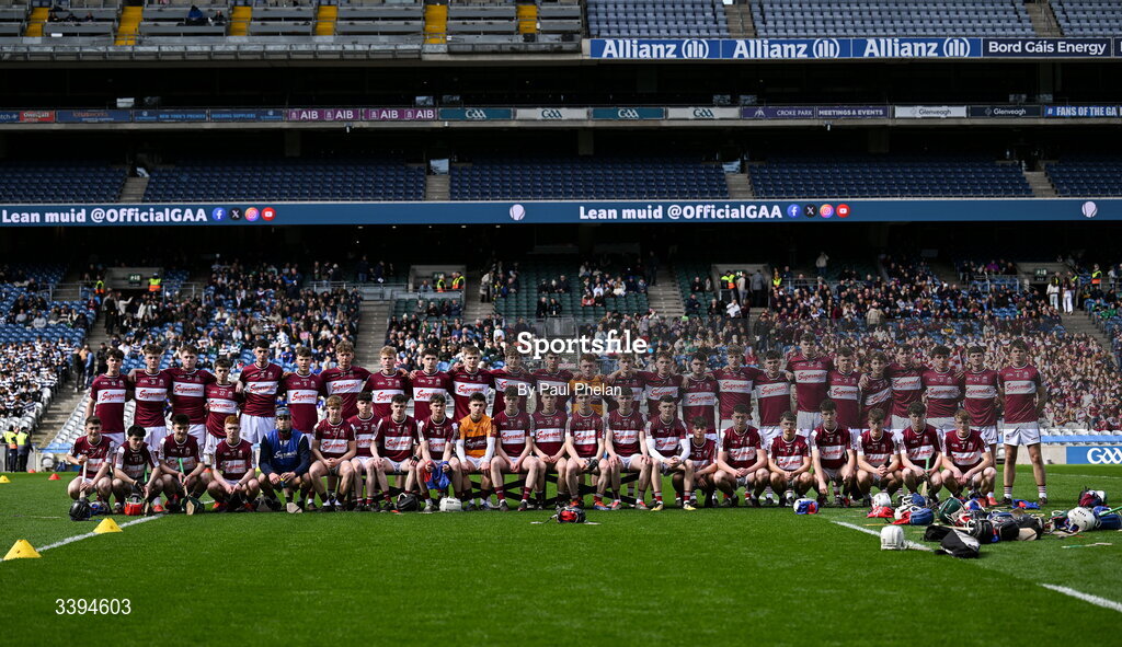 17 March 2026; Athenry squad photo before the Masita GAA Post Primary Schools Croke Cup final match between Presentation College Athenry, Galway, and St Kieran's College, Kilkenny, at Croke Park in Dublin. Photo by Paul Phelan/Sportsfile