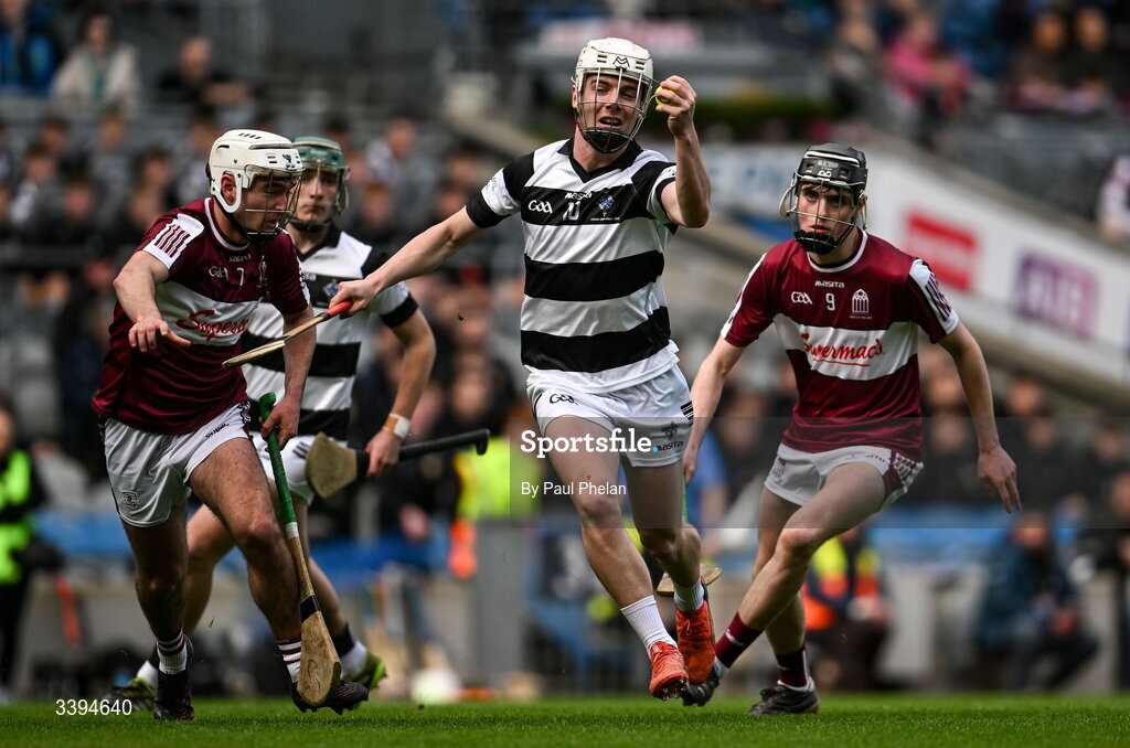 17 March 2026; Conor McEvoy of St Kieran's College catches the ball during the Masita GAA Post Primary Schools Croke Cup final match between Presentation College Athenry, Galway, and St Kieran's College, Kilkenny, at Croke Park in Dublin. Photo by Paul Phelan/Sportsfile