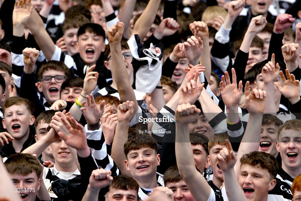 17 March 2026; St Kieran's College supporters celebrate after the Masita GAA Post Primary Schools Croke Cup final match between Presentation College Athenry, Galway, and St Kieran's College, Kilkenny, at Croke Park in Dublin. Photo by Ray McManus/Sportsfile