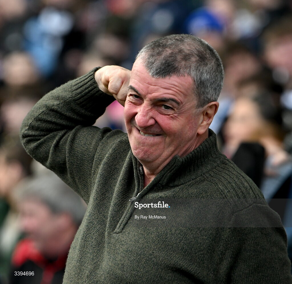 17 March 2026; A St Kieran's College supporter celebrates victory in the Masita GAA Post Primary Schools Croke Cup final match between Presentation College Athenry, Galway, and St Kieran's College, Kilkenny, at Croke Park in Dublin. Photo by Ray McManus/Sportsfile