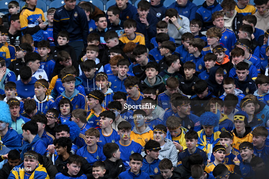 17 March 2026; Tralee CBS supporters during the Masita GAA Post Primary Schools Hogan Cup final match between Coláiste Mhuire Mullingar, Westmeath, and Tralee CBS, Kerry,  at Croke Park in Dublin. Photo by Ray McManus/Sportsfile