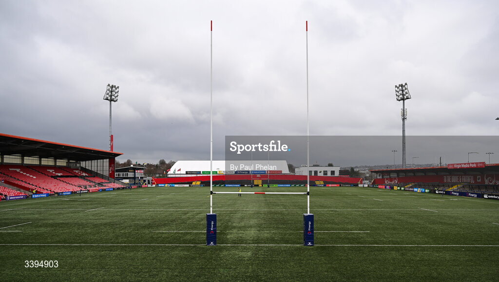 18 March 2026; A general view of Virgin Media Park before the Pinergy Munster Schools Boys Senior Cup final match between Presentation Brothers College and St. Munchin’s College at Virgin Media Park in Cork. Photo by Paul Phelan/Sportsfile