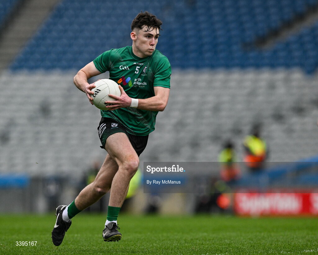 17 March 2026; Michael Weir of Coláiste Mhuire, Mullingar, during the Masita GAA Post Primary Schools Hogan Cup final match between Coláiste Mhuire Mullingar, Westmeath, and Tralee CBS, Kerry,  at Croke Park in Dublin. Photo by Ray McManus/Sportsfile