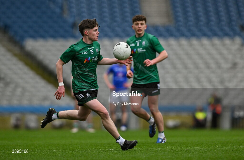 17 March 2026; Stephen McWade of Coláiste Mhuire, Mullingar,  during the Masita GAA Post Primary Schools Hogan Cup final match between Coláiste Mhuire Mullingar, Westmeath, and Tralee CBS, Kerry,  at Croke Park in Dublin. Photo by Ray McManus/Sportsfile
