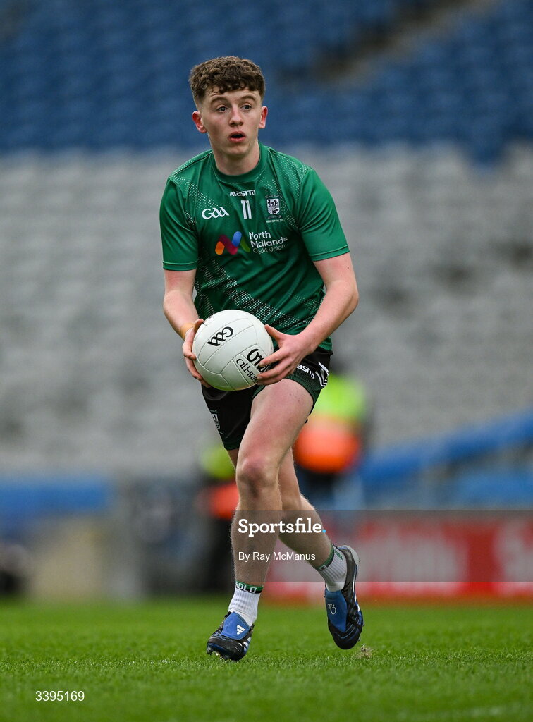 17 March 2026; Kian Loughlin of Coláiste Mhuire, Mullingar, during the Masita GAA Post Primary Schools Hogan Cup final match between Coláiste Mhuire Mullingar, Westmeath, and Tralee CBS, Kerry,  at Croke Park in Dublin. Photo by Ray McManus/Sportsfile
