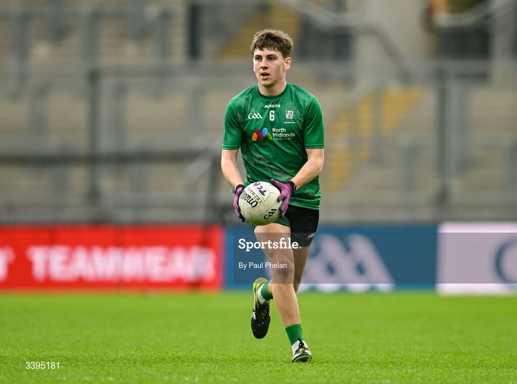 17 March 2026; Seán Byrne of Coláiste Mhuire, Mullingar during the Masita GAA Post Primary Schools Hogan Cup final match between Coláiste Mhuire Mullingar, Westmeath, and Tralee CBS, Kerry, at Croke Park in Dublin. Photo by Paul Phelan/Sportsfile
