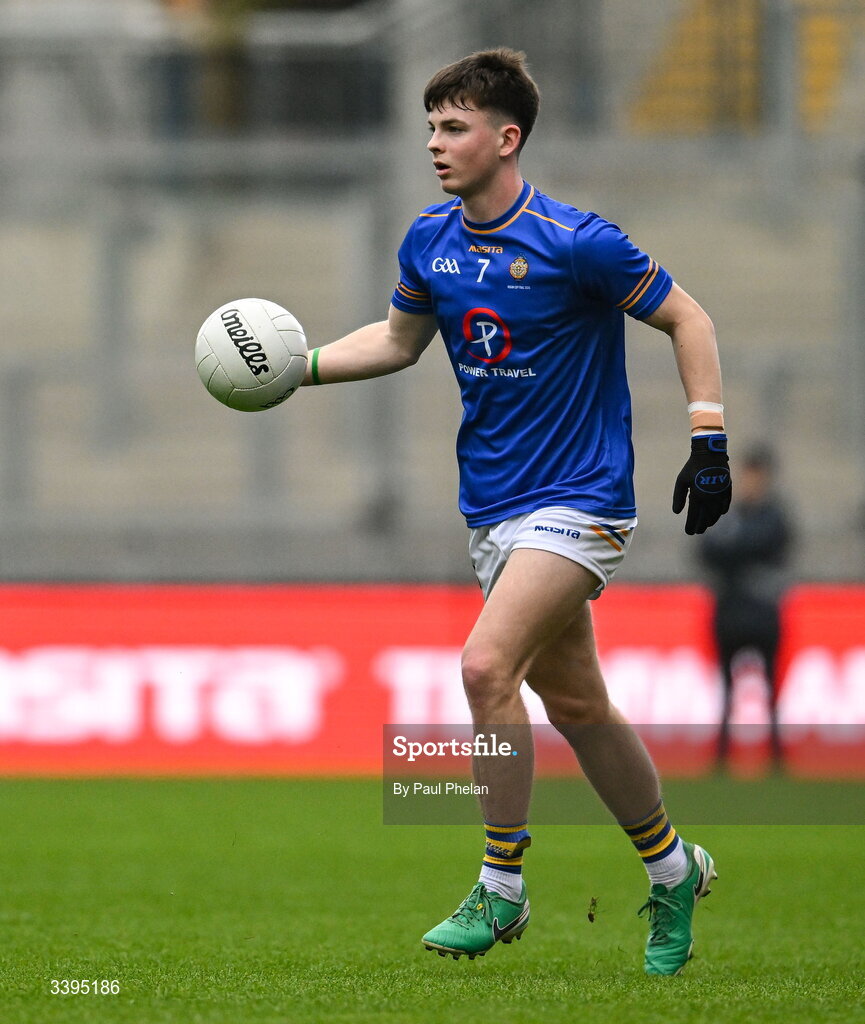 17 March 2026; Mikey Corridon of Tralee CBS during the Masita GAA Post Primary Schools Hogan Cup final match between Coláiste Mhuire Mullingar, Westmeath, and Tralee CBS, Kerry, at Croke Park in Dublin. Photo by Paul Phelan/Sportsfile
